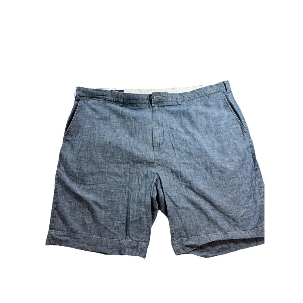Polo Ralph Lauren Mens 46x9 Classic Fit Blue Chino Shorts Chambray Preppy